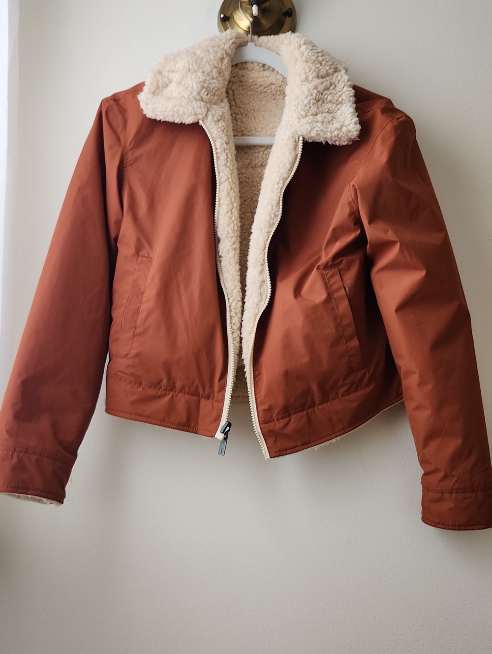 UpWest Reversible Cropped Jacket - Rust/Cream XS